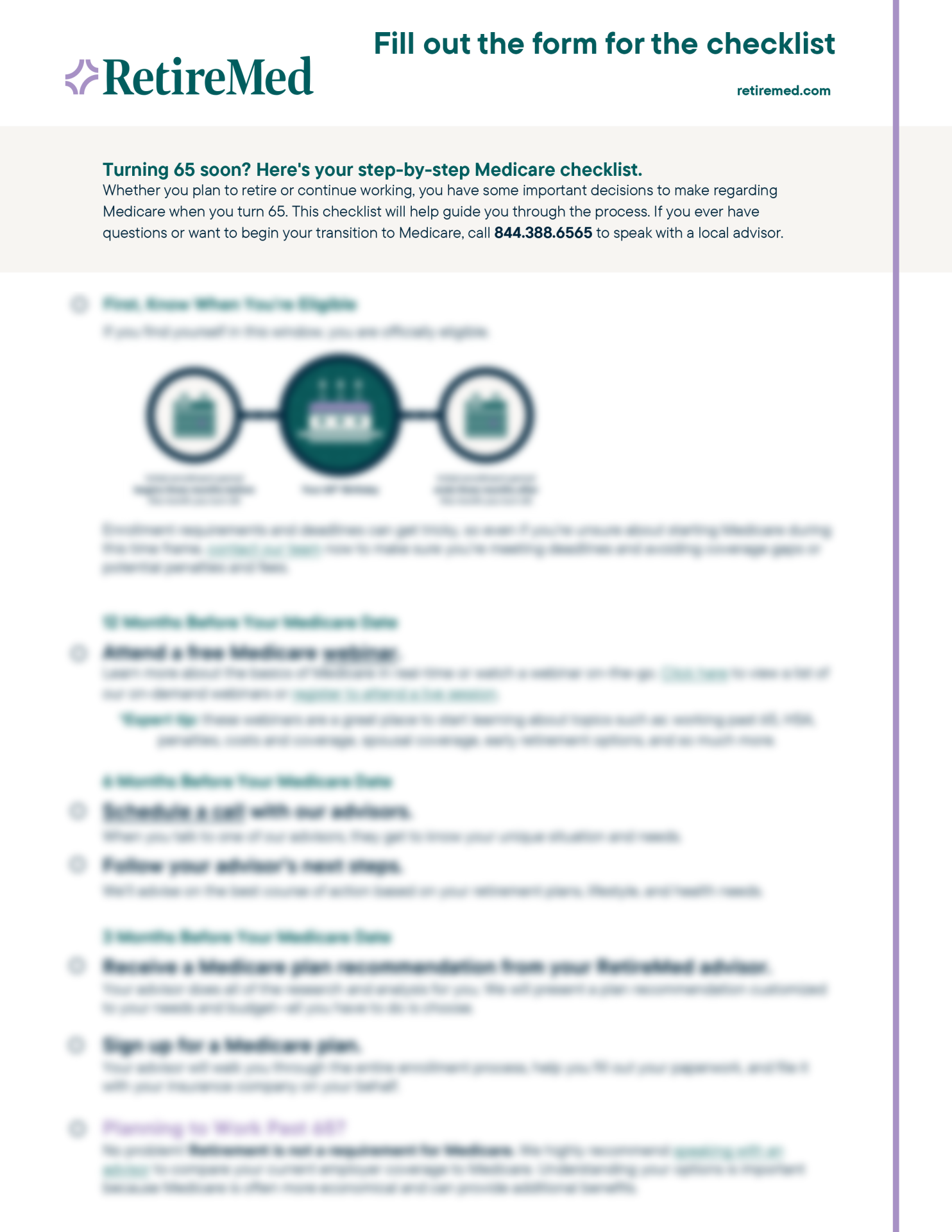 Turning 65 Medicare Checklist | RetireMed®